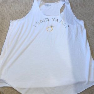 White bride tank top